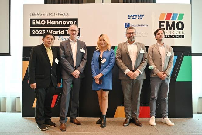 EMO Hannover 2023 งานแสดงสินค้าชั้นนำระดับโลกด้านเทคโนโลยีเพื่อการผลิตและนำเสนอทิศทางการพัฒนานวัตกรรมใหม่   ได้กลับมาจัดขึ้นอีกครั้งหลังจากการระบาดใหญ่ของ COVID-19  โดยปีนี้สมาคมผู้ผลิตเครื่องมือกลแห่งเยอรมัน (VDW) จะจัดขึ้นในระหว่างวันที่ 18-23 กันยายน 2566  ณ เมืองฮันโนเวอร์ ประเทศเยอรมนี